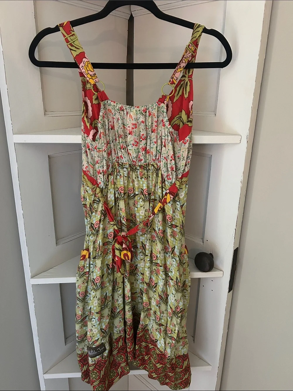 Matilda Jane Fruit Punch Dress Patchwork Sundress in Green and Red girls size 12